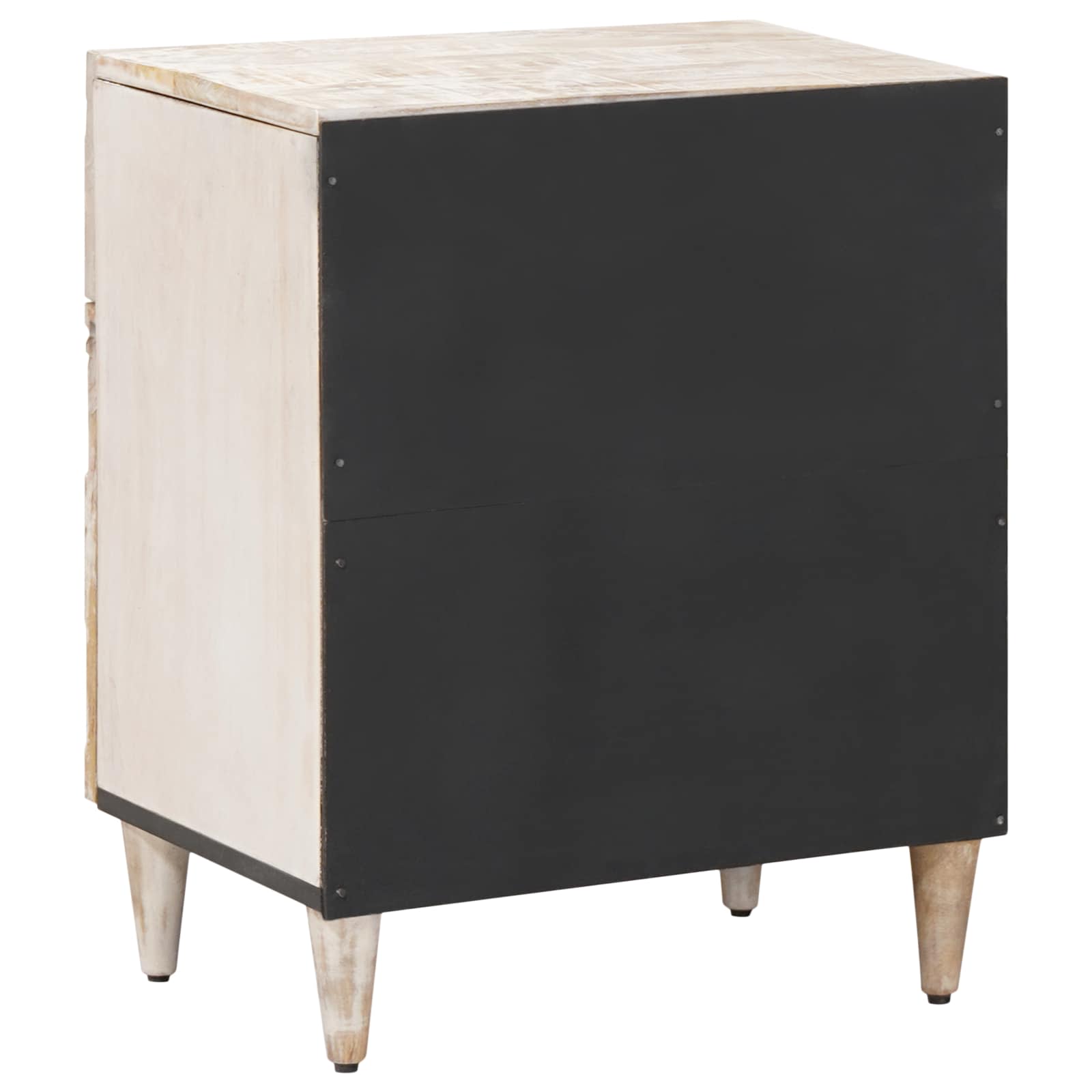 vidaXL Bed cabinet with Drawer White 50 x 33 x 60 cm Solid Mango Wood 5