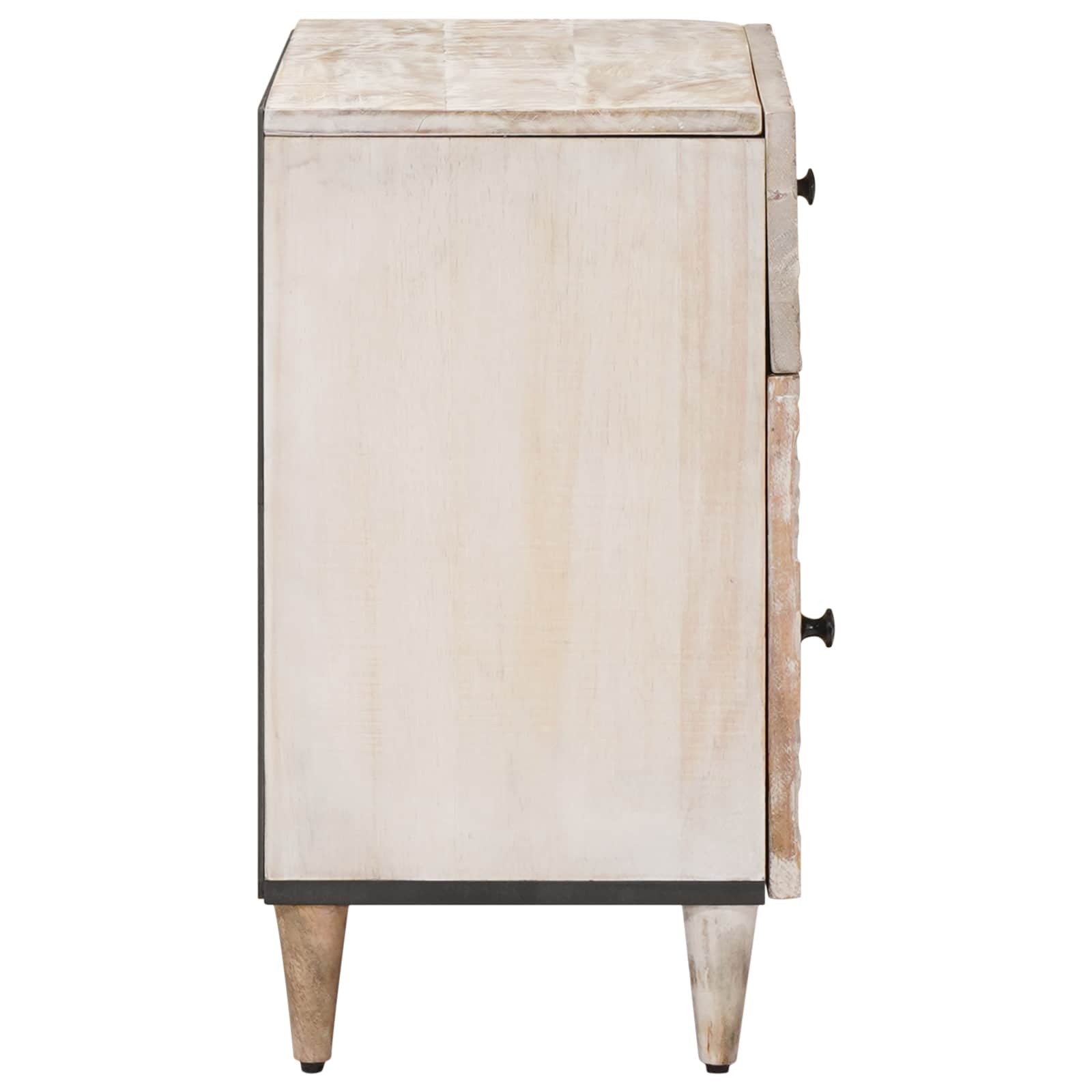 vidaXL Bed cabinet with Drawer White 50 x 33 x 60 cm Solid Mango Wood 4