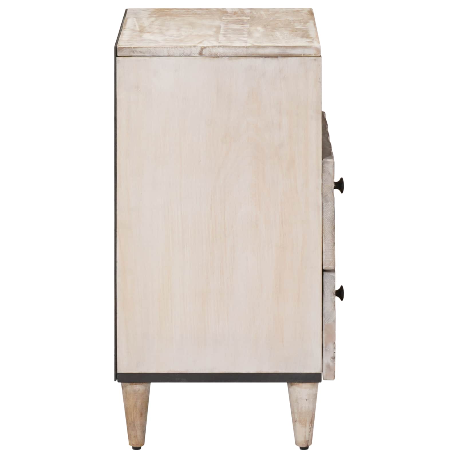 vidaXL Bed cabinet with Drawer White 50 x 33 x 60 cm Solid Mango Wood 4