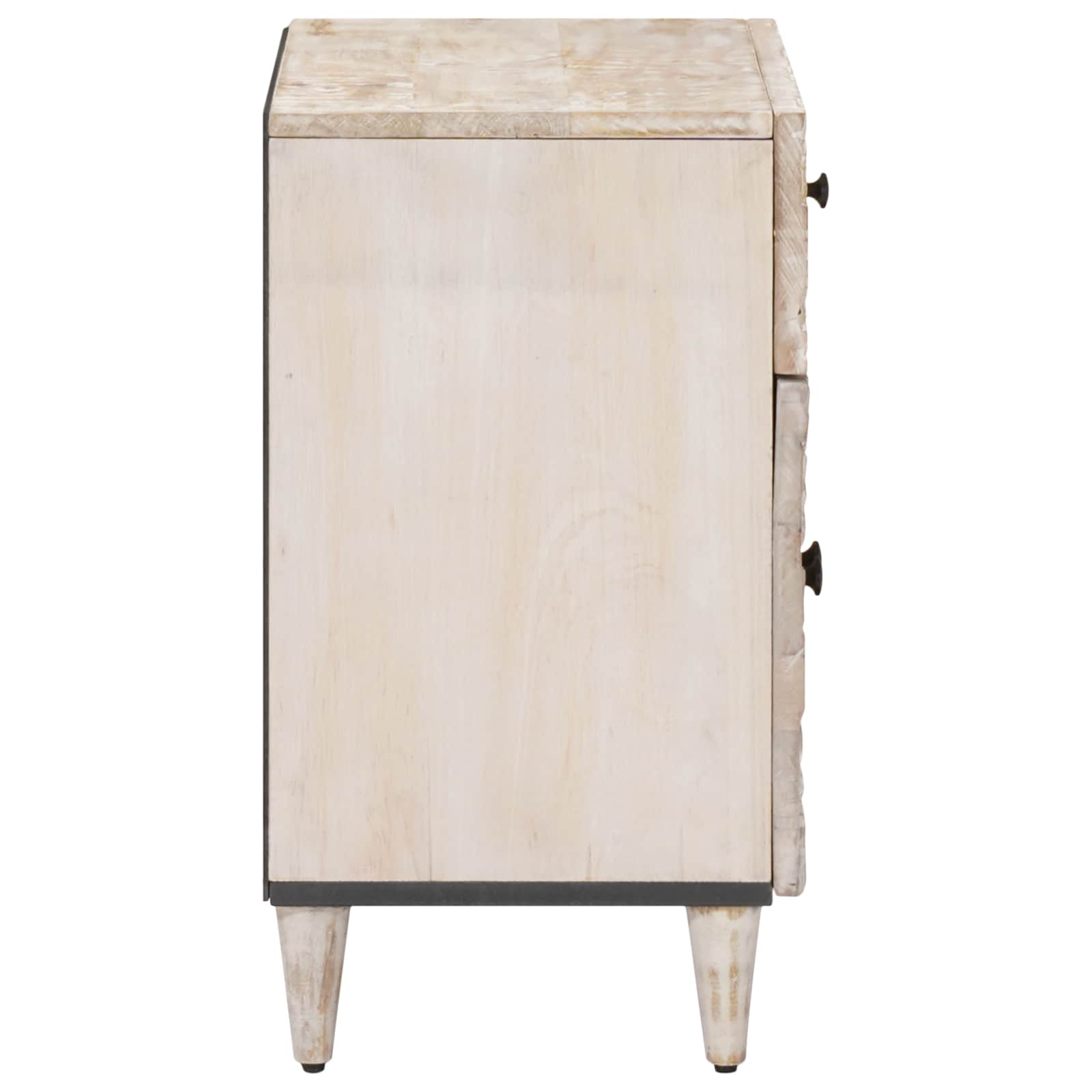 vidaXL Bed cabinet with Drawer White 50 x 33 x 60 cm Solid Mango Wood 4