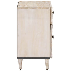 vidaXL Bed cabinet with Drawer White 50 x 33 x 60 cm Solid Mango Wood 4