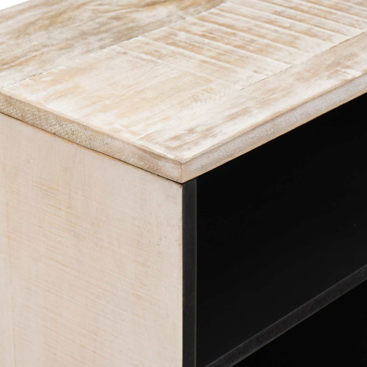 TV Cabinet with Shelf White Solid Mango Wood, image 6