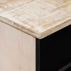 TV Cabinet White Solid Mango Wood, image 6