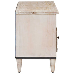 TV Cabinet White Solid Mango Wood, image 4