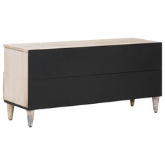 TV Cabinet with Shelf White Solid Mango Wood, image 5