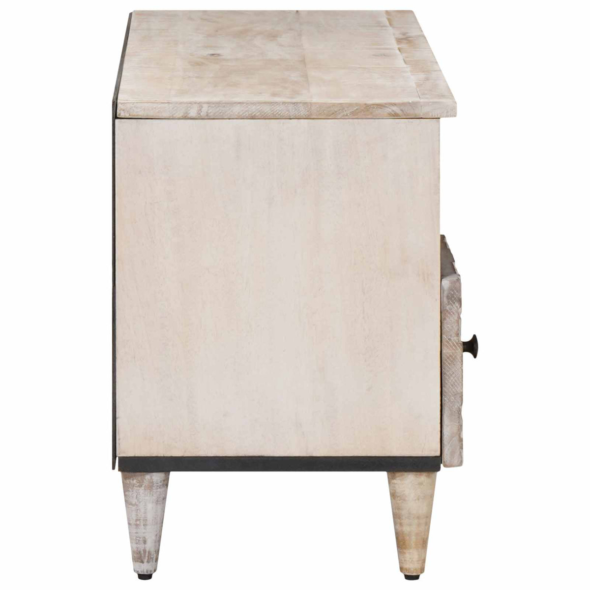 TV Cabinet with Shelf White Solid Mango Wood, image 4