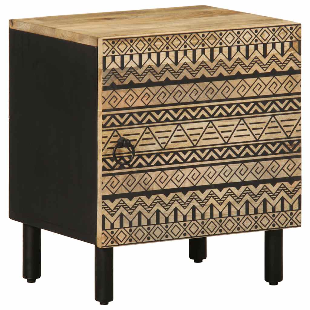 vidaXL Bed Cabinet Black 40x33.5x46 cm Solid Rough Wood Mango 1