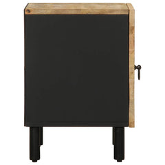 vidaXL Bed Cabinet Black 40x33.5x46 cm Solid Rough Wood Mango 4