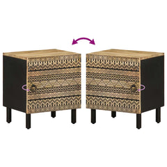 vidaXL Bed Cabinet Black 40x33.5x46 cm Solid Rough Wood Mango 6