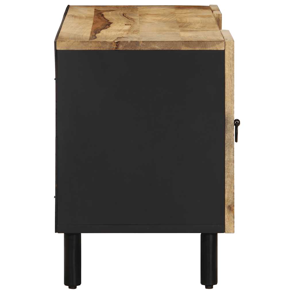 TV Cabinet Black Solid Rough Wood Mango, image 4