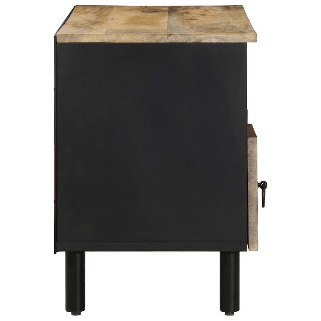 vidaXL TV Cabinet Black 100x33.5x46 cm Solid Rough Wood Mango 4