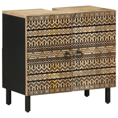 vidaXL Bathroom Sink Cabinet Black 62x33x58 cm Solid Wood Mango 1