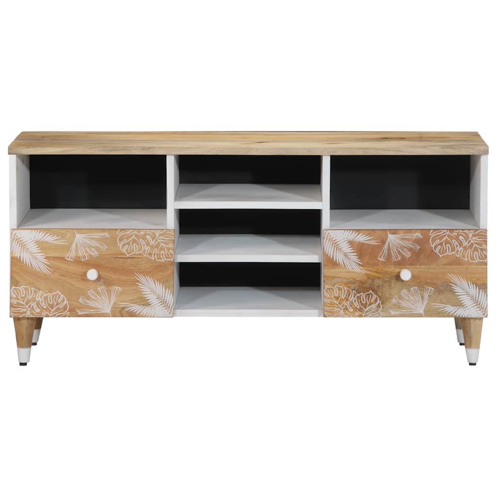 vidaXL TV Cabinet 100x33.5x46 cm Solid Wood Mango 2
