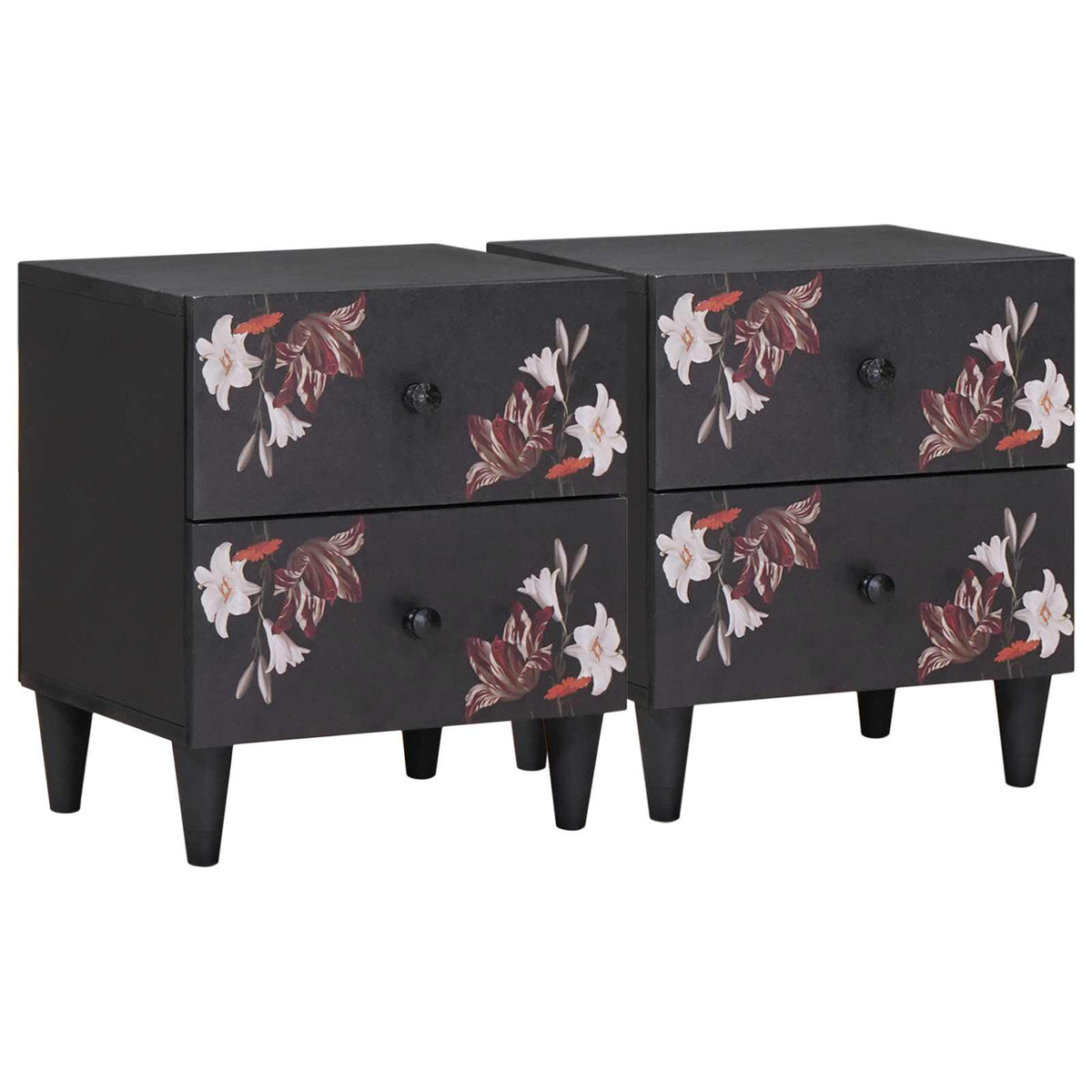 vidaXL Bedside Table 2 pcs Brown 40 x 33.5 x 46 cm Solid Mango Wood 1