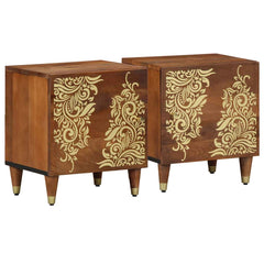 vidaXL Bedside Cabinet with Door 2 pcs Honey Brown 40 x 33 x 46 cm 1