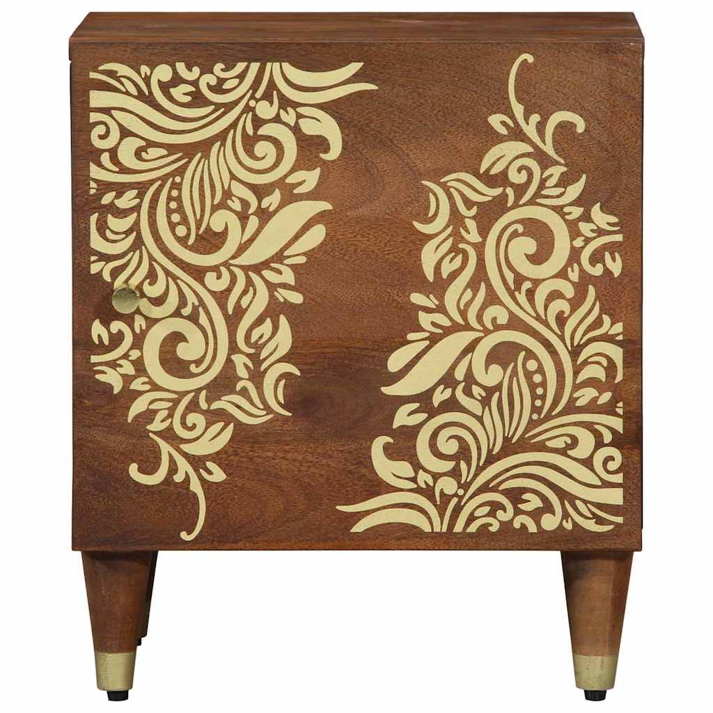 vidaXL Bedside Cabinet with Door 2 pcs Honey Brown 40 x 33 x 46 cm 4