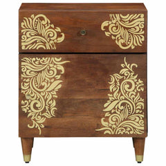 vidaXL Bedside Cabinet with Door Honey Brown 50 x 33 x 60 cm 3