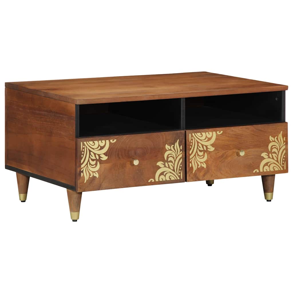 Coffee Table with Drawer 80 x 54 x 40 cm Solid Mango Wood Honey brown