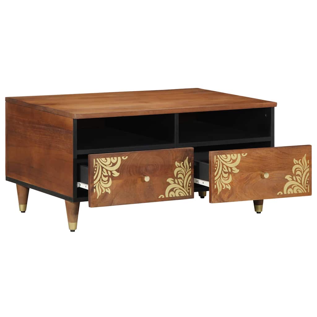 Coffee Table with Drawer 80 x 54 x 40 cm Solid Mango Wood Honey brown