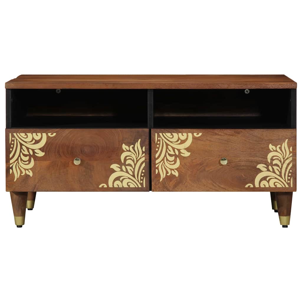 Coffee Table with Drawer 80 x 54 x 40 cm Solid Mango Wood Honey brown