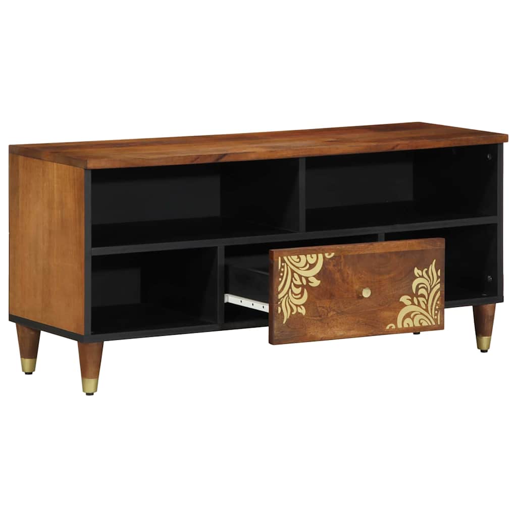 TV Cabinet Honey Brown Solid Mango Wood, image 2