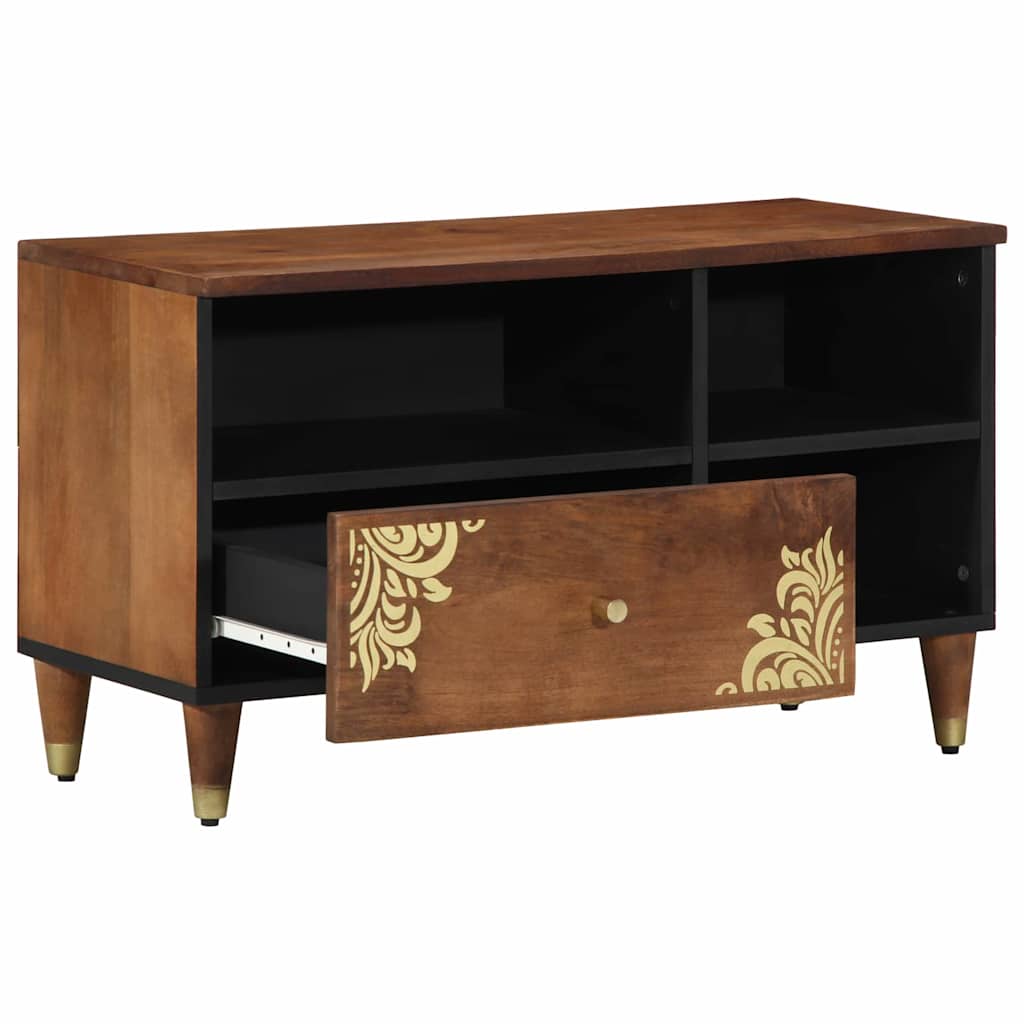 vidaXL TV Cabinet Honey Brown 80 x 33 x 46 cm Solid Mango Wood 2