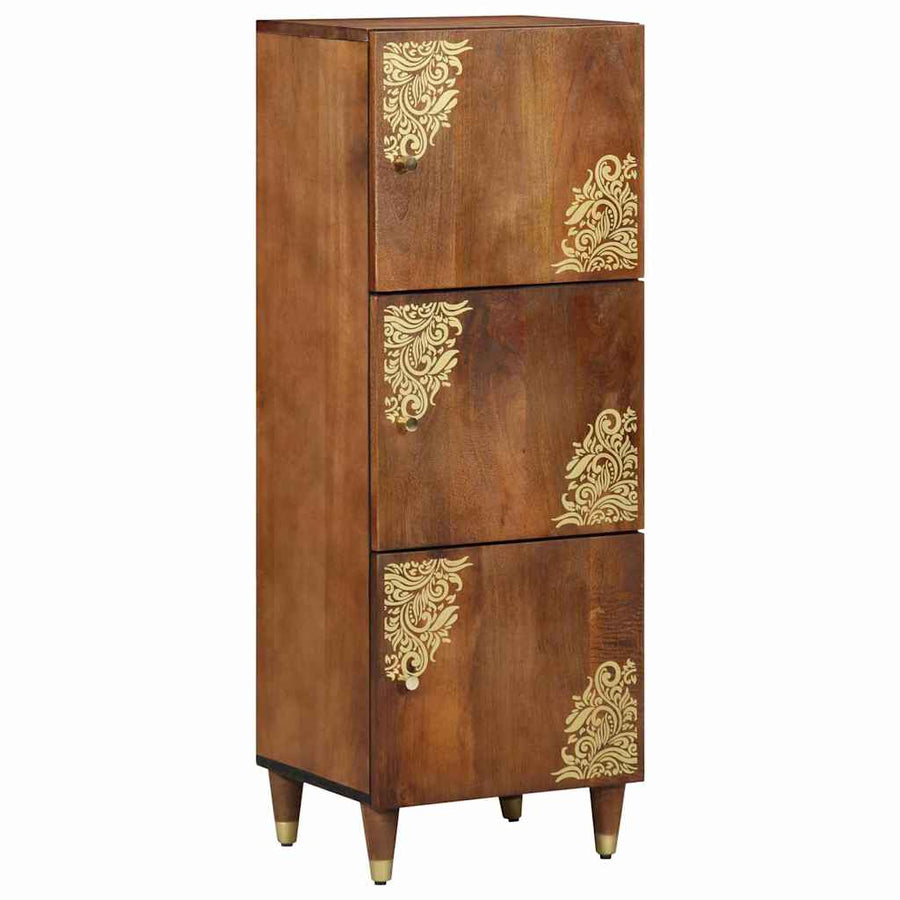 Highboard with Shelf Brown Solid Mango Wood