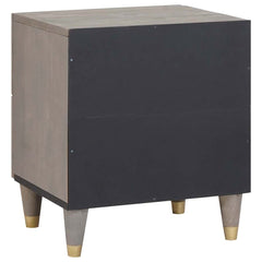 vidaXL Bedside Cabinet 2 pcs Grey 40 x 33 x 46 cm Solid Mango Wood 6
