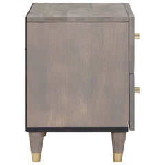 vidaXL Bedside Cabinet 2 pcs Grey 40 x 33 x 46 cm Solid Mango Wood 5