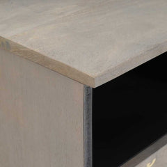 TV Cabinet with Drawer Grey Solid Mango Wood, image 6