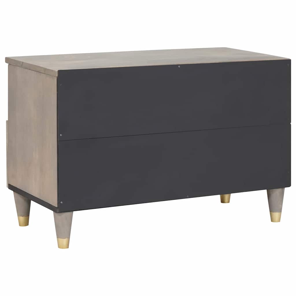 TV Cabinet with Drawer Grey Solid Mango Wood, image 5