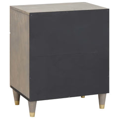 vidaXL Bedside Cabinet with Door Grey 50 x 33 x 60 cm Solid Mango Wood 5