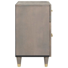 vidaXL Bedside Cabinet with Door Grey 50 x 33 x 60 cm Solid Mango Wood 4