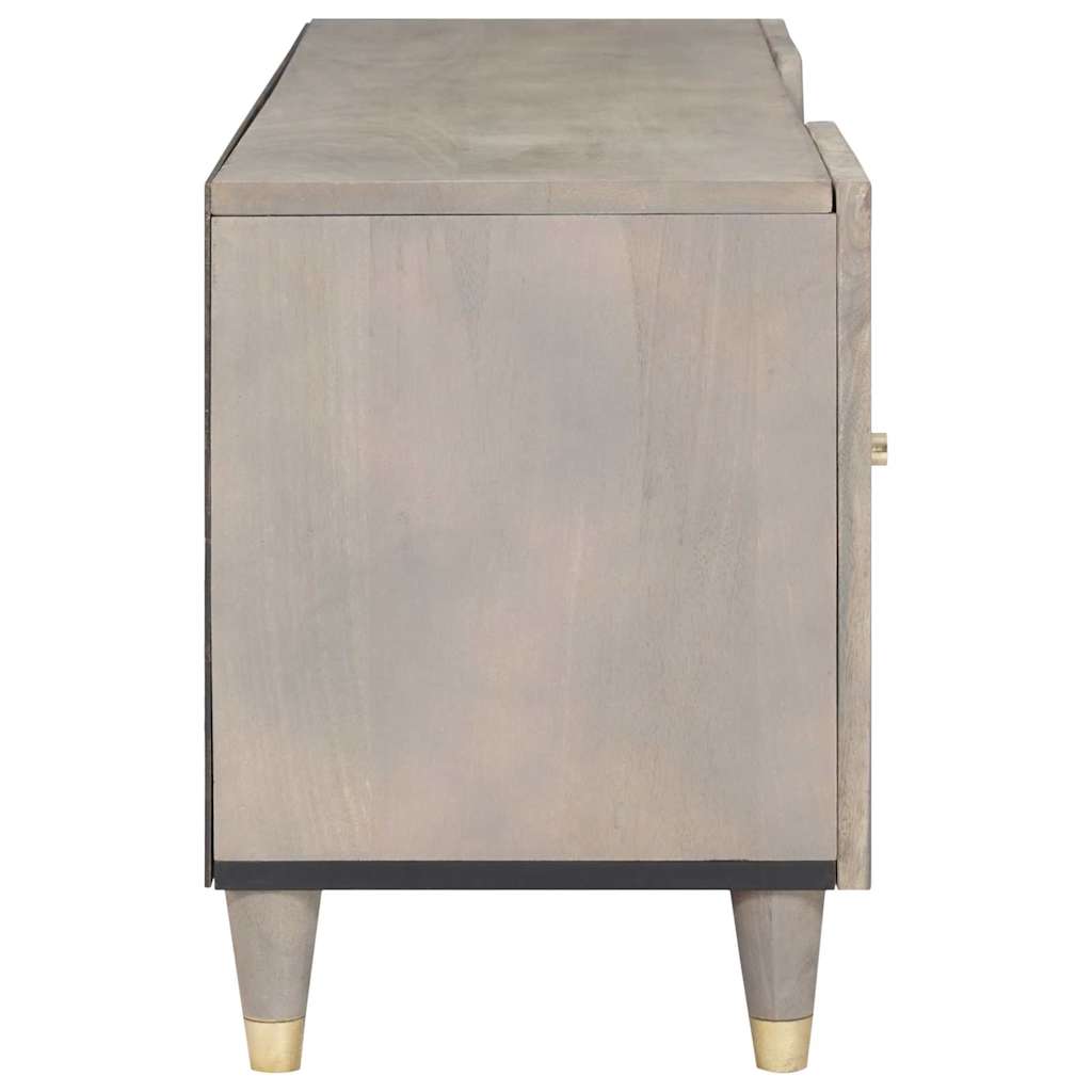 TV Cabinet with Drawer Grey Solid Mango Wood, image 4