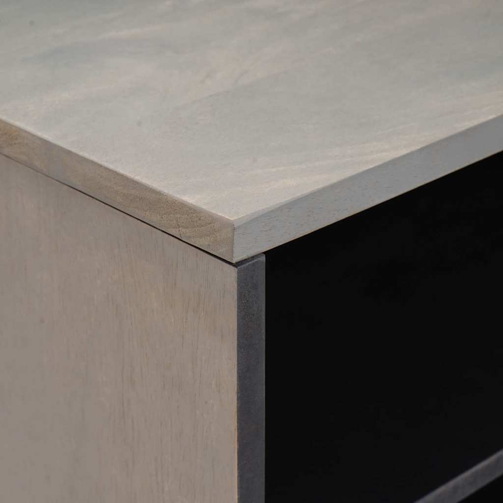 vidaXL TV Cabinet Grey 80 x 33 x 46 cm Solid Mango Wood 6