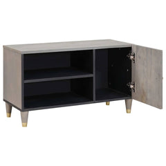 vidaXL TV Cabinet Grey 80 x 33 x 46 cm Solid Mango Wood 2