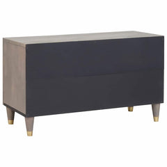 vidaXL TV Cabinet Grey 80 x 33 x 46 cm Solid Mango Wood 5
