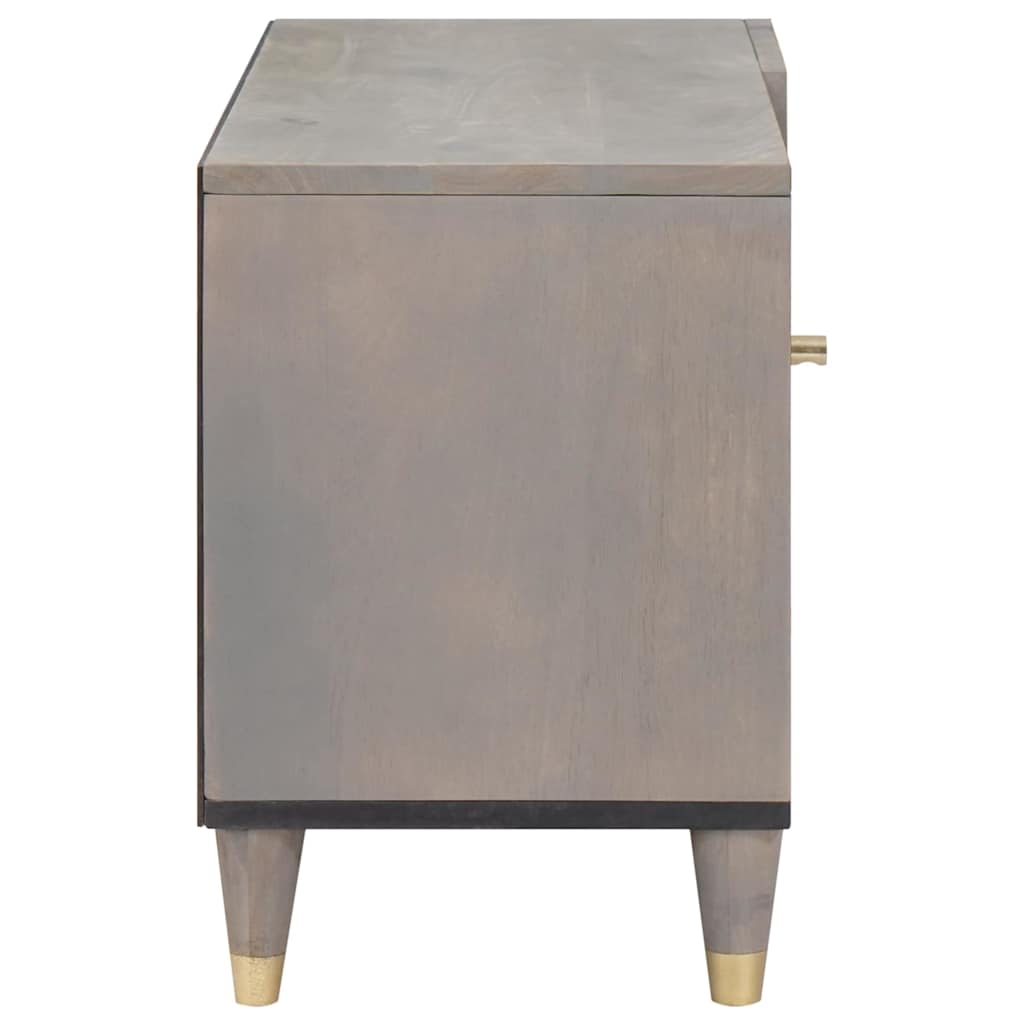 vidaXL TV Cabinet Grey 80 x 33 x 46 cm Solid Mango Wood 4