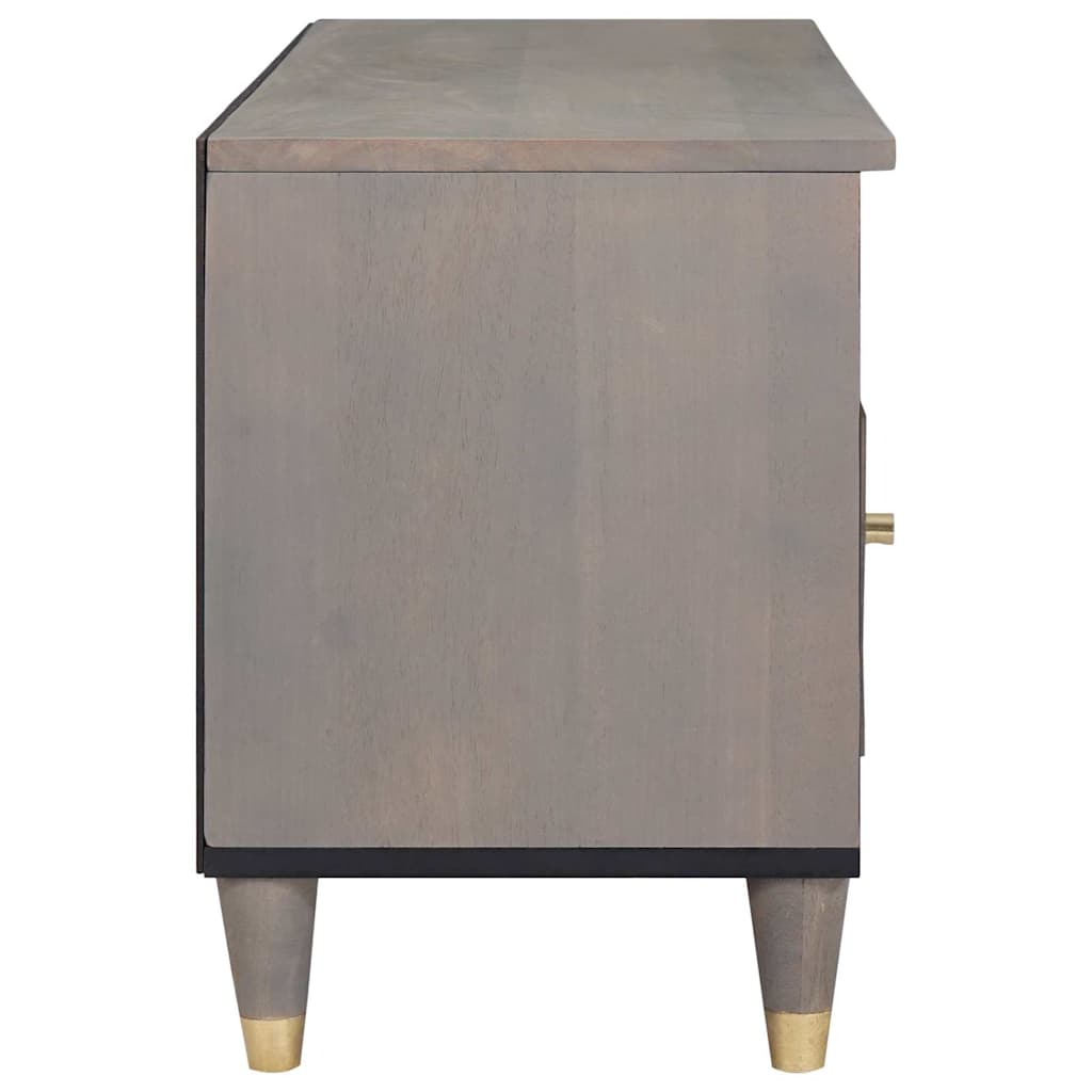 TV Cabinet with Drawer Grey Solid Mango Wood, image 4