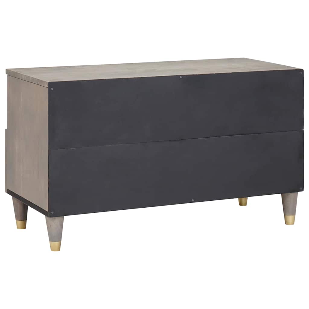 TV Cabinet with Drawer Grey Solid Mango Wood, image 5