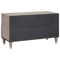 TV Cabinet with Drawer Grey Solid Mango Wood, image 5