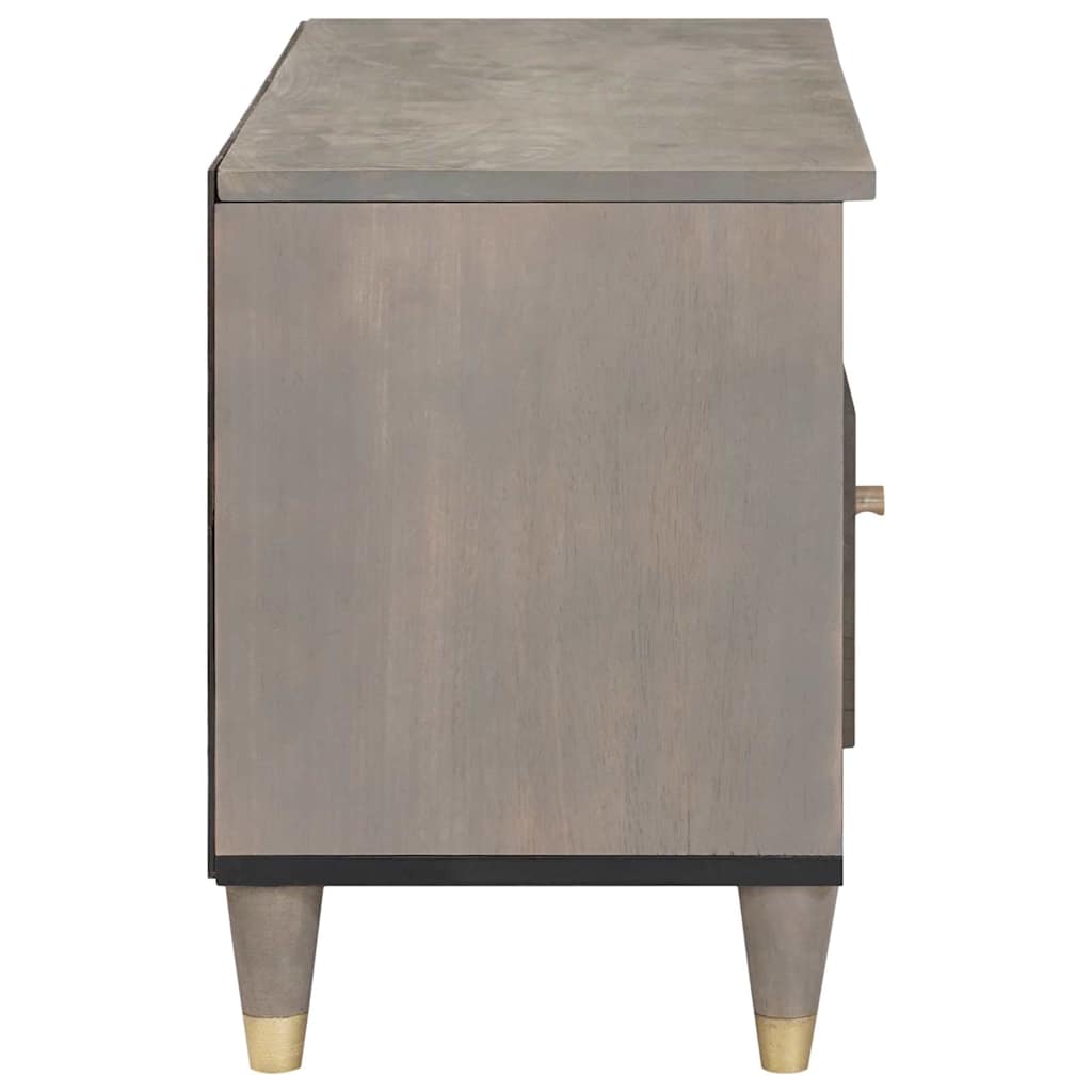 TV Cabinet with Drawer Grey Solid Mango Wood, image 4