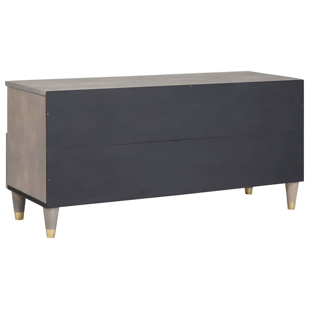 TV Cabinet Grey Solid Mango Wood, image 5