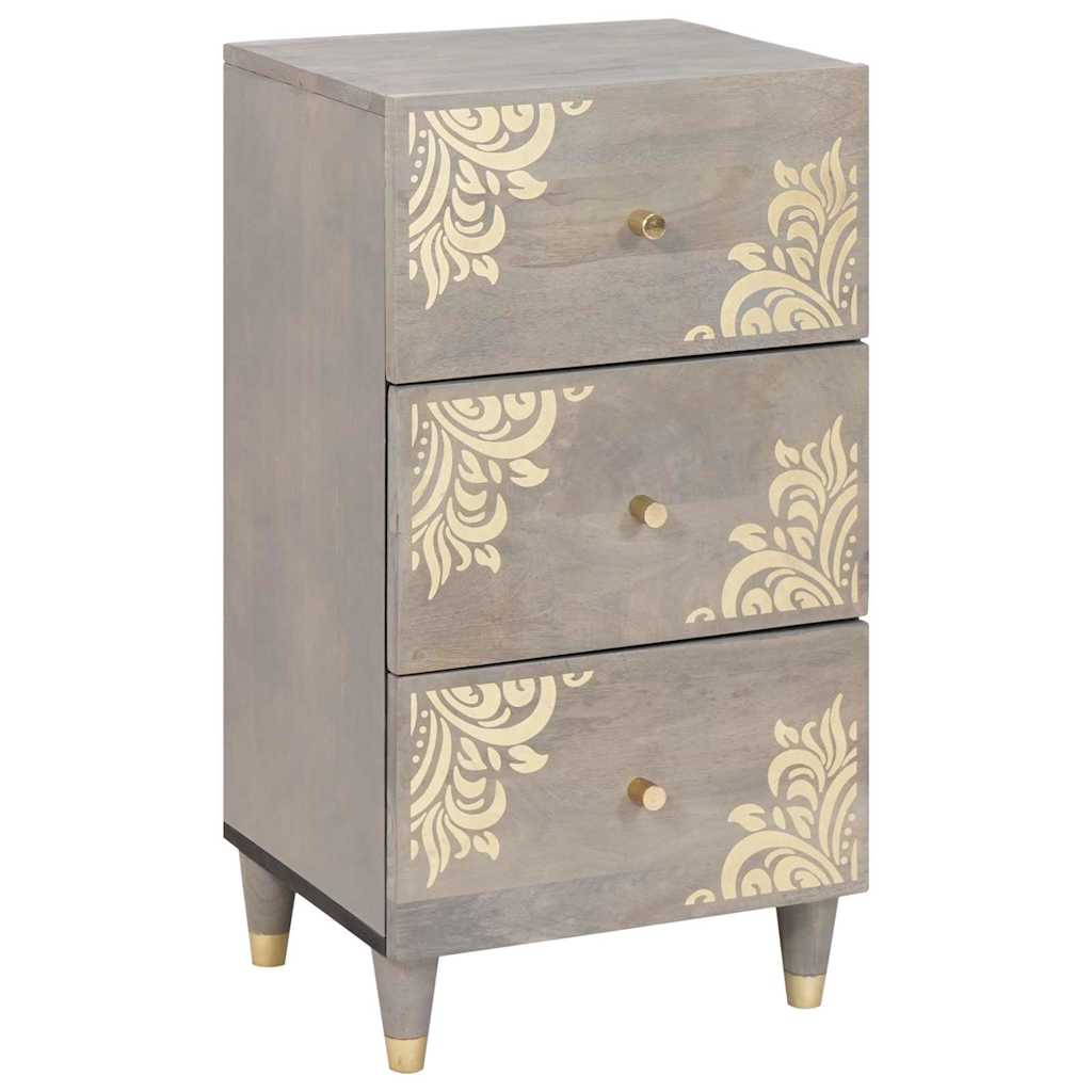 Sideboard and Gold Solid Mango Wood in Grey