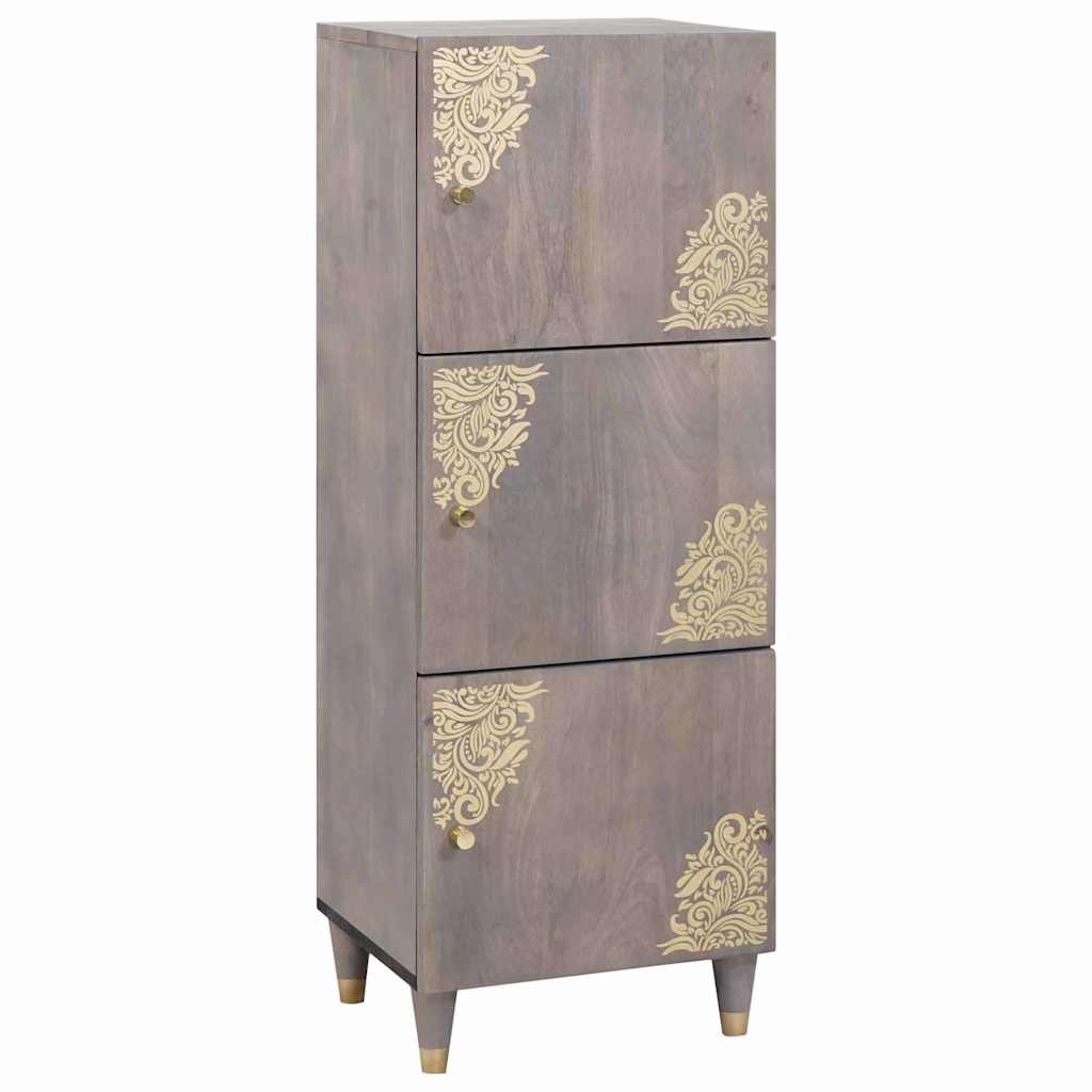 Highboard Grey and Gold Solid Mango Wood