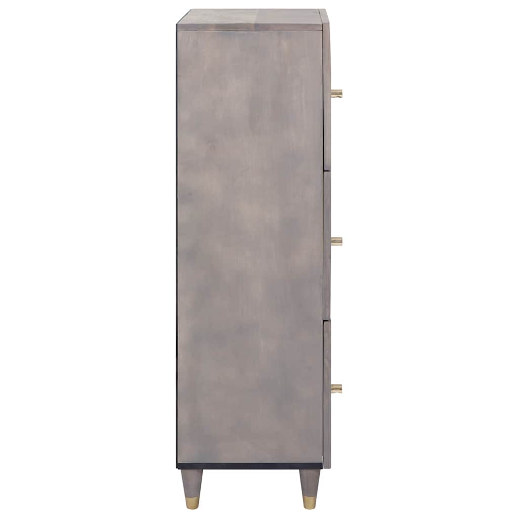 Highboard Grey and Gold Solid Mango Wood, image 4