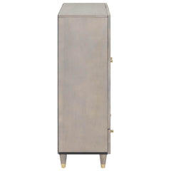 Highboard Grey and Gold Solid Mango Wood, image 5