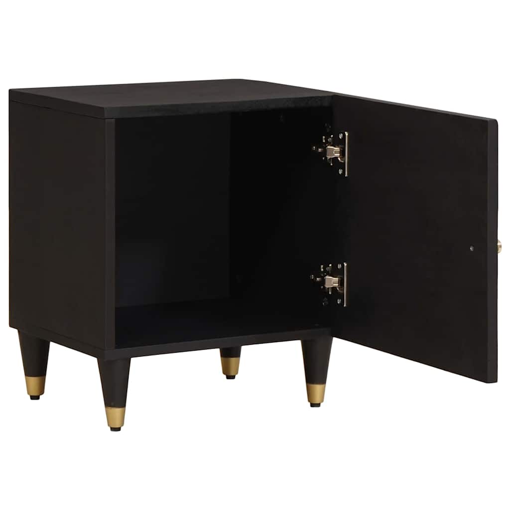 vidaXL Bedside Cabinet with Door 2 pcs Black 40 x 33 x 46 cm 3