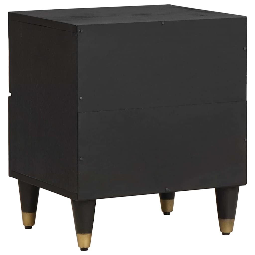 vidaXL Bedside Cabinet 2 pcs Black 40 x 33 x 46 cm Solid Mango Wood 6