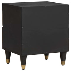 vidaXL Bedside Cabinet 2 pcs Black 40 x 33 x 46 cm Solid Mango Wood 6